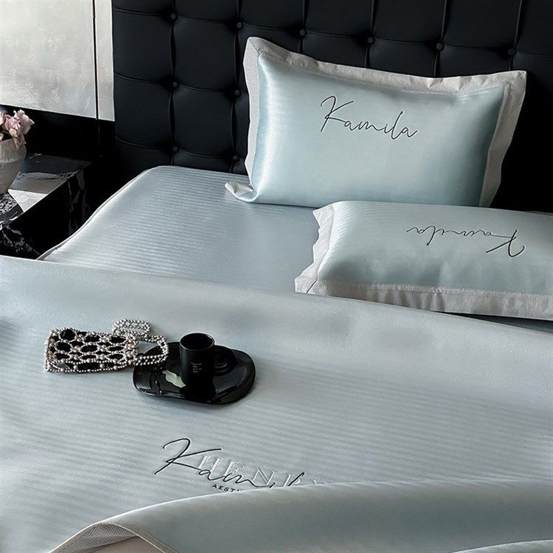 A类夏季轻奢风冰丝凉席三件套高精密H提花可水洗凉感床笠款空调席,床上用品,冰丝席,淘宝优惠券,粉丝福利购,淘宝优惠卷