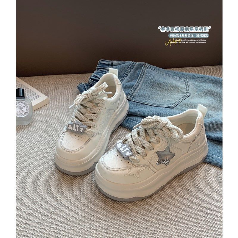 女大童厚底休闲板鞋2025春季新款初中生百搭小白鞋少女增高运动鞋,童鞋/婴儿鞋/亲子鞋,板鞋,淘宝优惠券,粉丝福利购,淘宝优惠卷