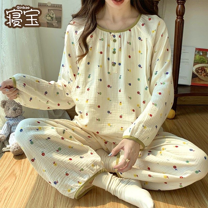 孕妇睡衣女c春秋纯棉纱布月子服产后全棉哺乳款夏季薄款大码套装,孕妇装/孕产妇用品/营养,哺乳衣/月子服,淘宝优惠券,粉丝福利购,淘宝优惠卷