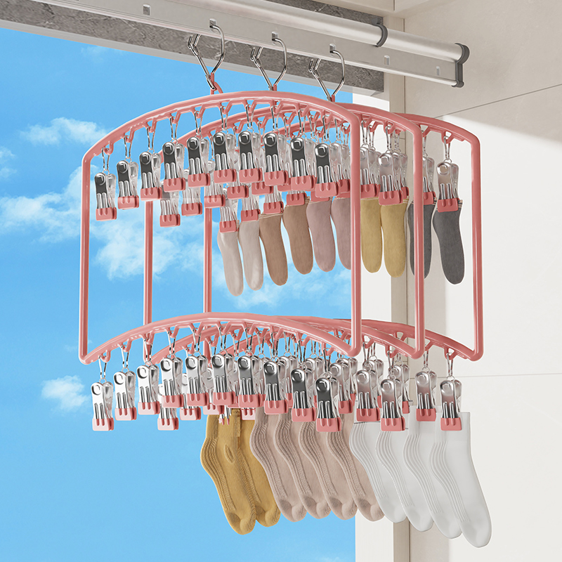 晒袜子神器多夹子晾衣架家用阳台无痕不锈钢多功能内裤防风凉袜夹