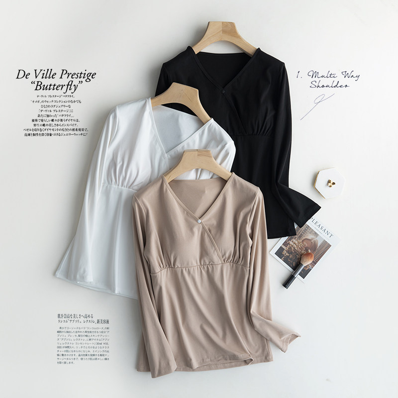 纯棉哺乳上衣秋衣孕p妇哺乳睡衣春秋打底月子服外出带胸垫发热衣,孕妇装/孕产妇用品/营养,秋衣,淘宝优惠券,粉丝福利购,淘宝优惠卷