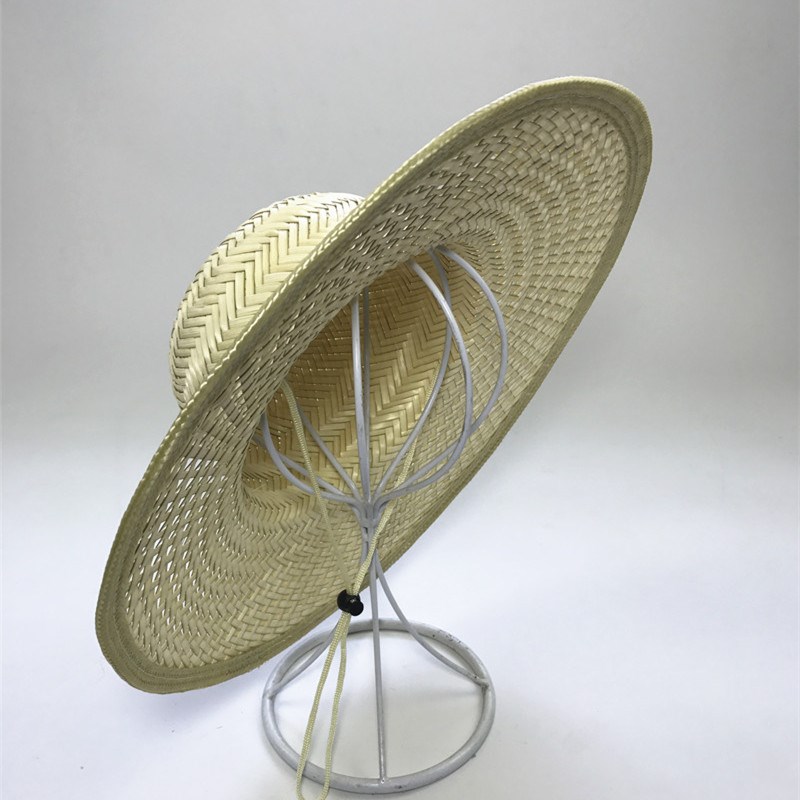 草帽男防晒工地夏季竹帽子竹编防晒帽夏季工地头盔透气大农民用