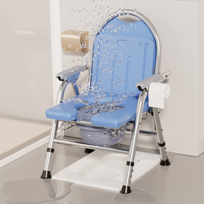坐便器老人移动马桶家用可折叠厕所孕妇坐便凳便携病人洗澡坐便椅