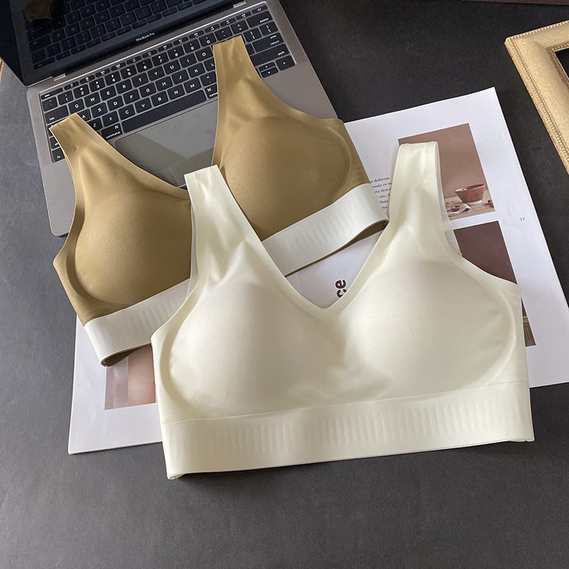 软支撑无痕薄款美背内衣女无钢圈聚拢无磁背心式宽肩运动舒适文胸