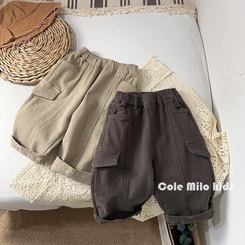 刷绒~复古儿童工装裤p男童女童加绒裤子宝宝哈伦裤直筒裤洋气秋冬