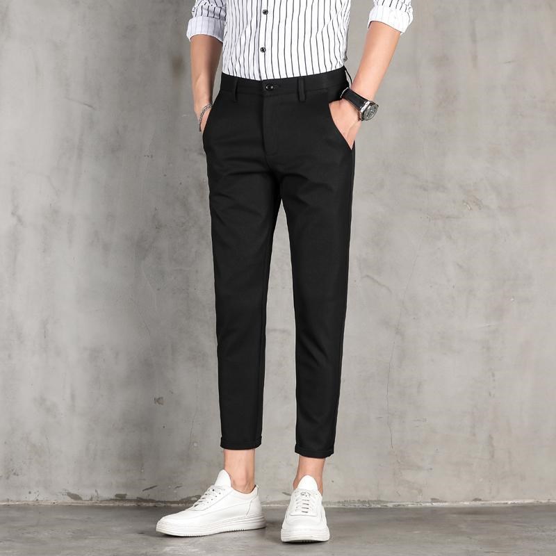 夏季小码男裤矮个子修身九分西裤男韩版26号27码显瘦小脚休闲裤潮