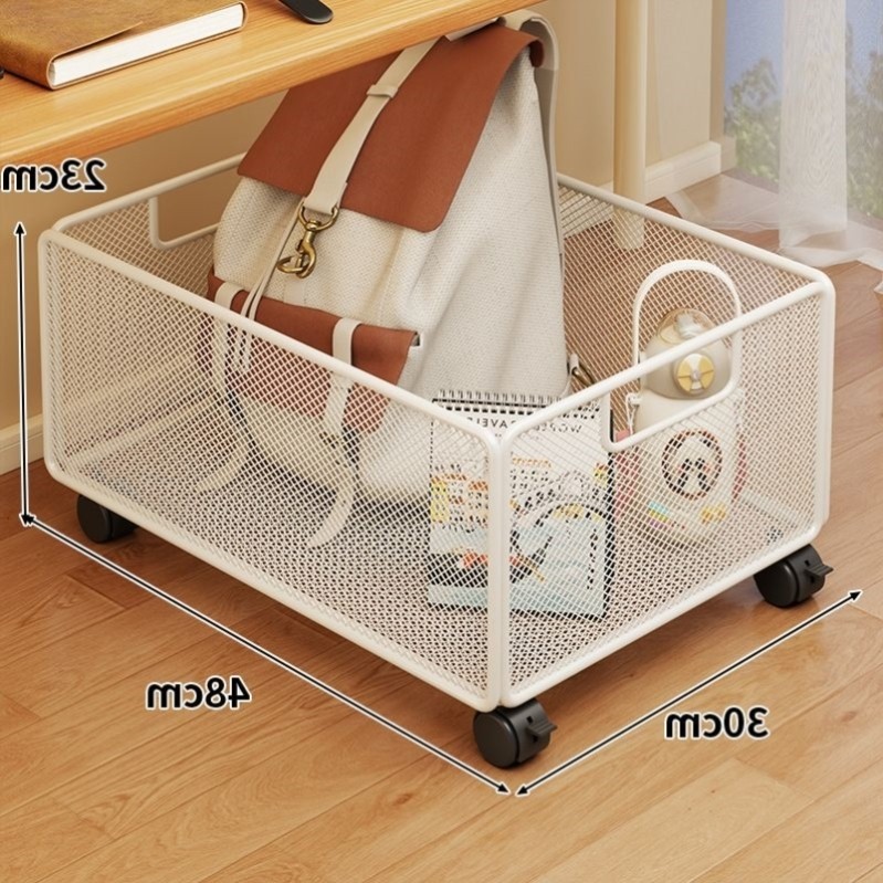 滑轮置物架移动教室整理移动可桌下书包神器书本筐学生可带收纳