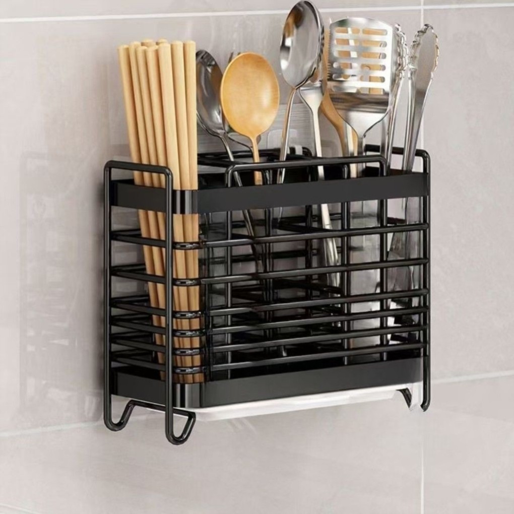 筷子筒壁挂式厨房筷子笼家用勺子收纳盒通风防霉防漏沥水置物架