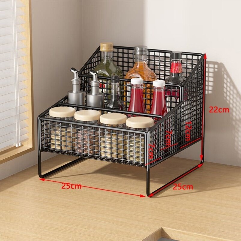 厨房置物架厨房收纳架家用杯架台面多功能调味品分格储物架子桌面