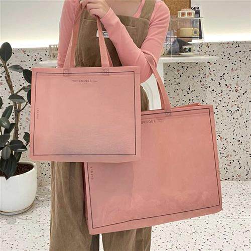 高档服装袋莫兰迪三色手提肩背袋子无纺布袋礼物打包袋衣服可定制