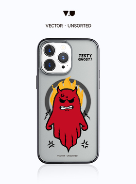 VECTOR UNSORTED暴躁鬼iPhone12/13/ 14/15/16/17/Pro/Max原创磨砂透明磁吸防摔手机壳