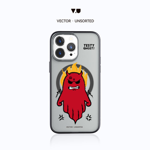 VECTOR UNSORTED暴躁鬼iPhone12/13/ 14/15/16/17/Pro/Max原创磨砂透明磁吸防摔手机壳