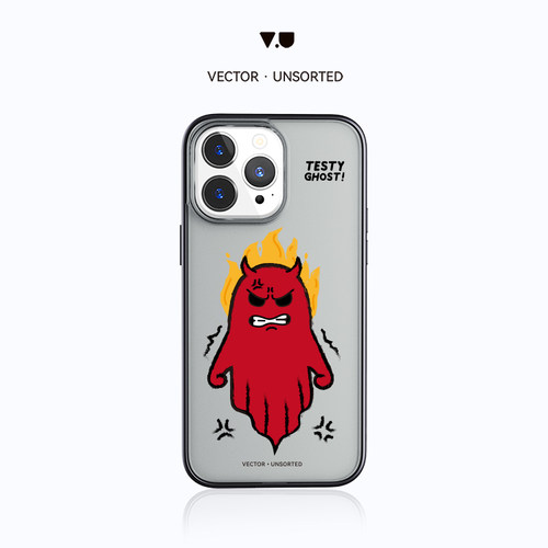 VECTOR UNSORTED暴躁鬼iPhone12/13/14/15/16/17/Pro/Max原创高级感小众设计个性磨砂透明防摔手机壳