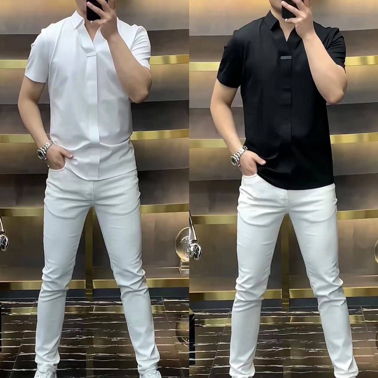 春夏男士新款时尚百搭翻领polo衫