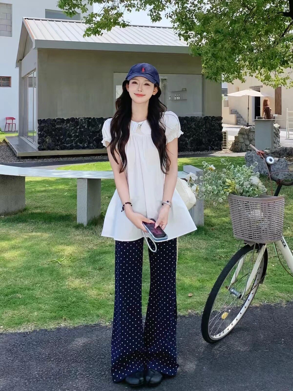 女宝娃娃衫套装夏娃娃领泡泡袖上时尚套装