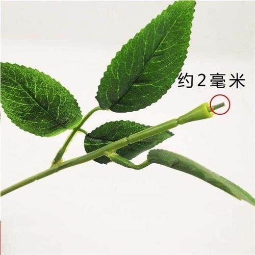 带叶子花枝仿真玫瑰花杆香皂花杆单枝花杆花店diy材料塑料花杆子