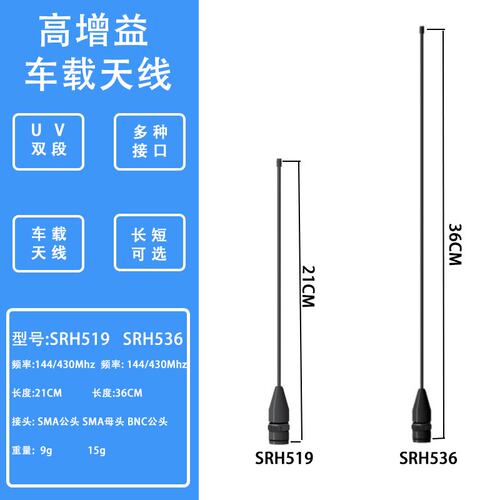 老鹰SRH519/536对讲手持机UV双段高增益软质通用型短天线宝峰泉盛