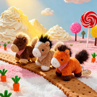 可爱掌中宝玩偶捏捏小马桌面搭子毛绒玩具公仔解压马年吉祥物