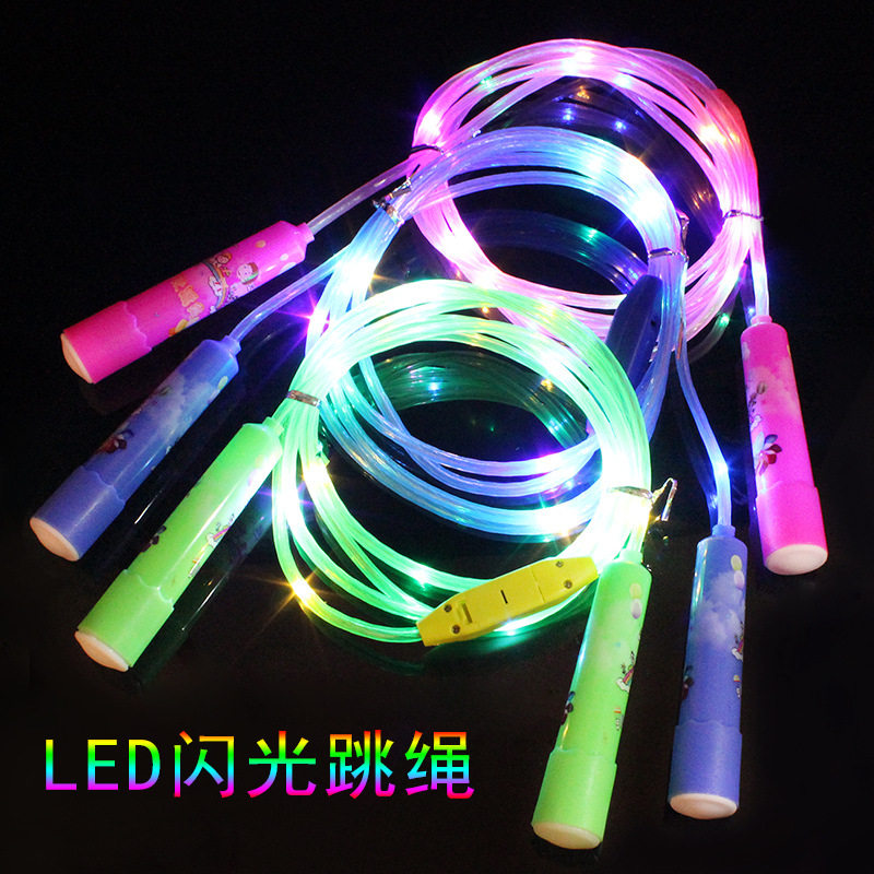 新款发光跳绳网红爆款led闪光跳绳健身运动器材儿童夜市玩具