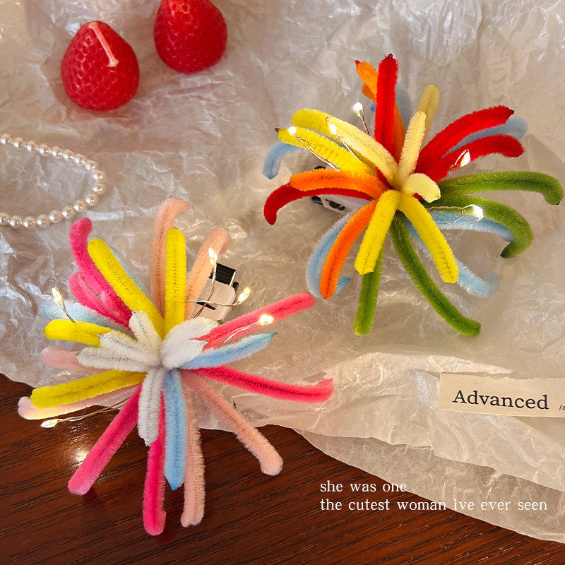 2026新款扭扭棒烟花发光发夹女感精致发卡头饰新年氛围感夹子,饰品/流行首饰/时尚饰品新,民族风发饰,淘宝优惠券,粉丝福利购,淘宝优惠卷