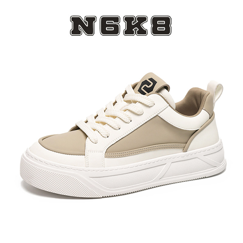 n6k8低帮潮鞋23秋季新款男鞋圆头系带休闲鞋透气百搭板鞋子