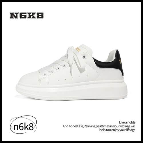 N6K8小白鞋秋冬厚底增高板鞋