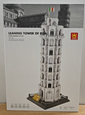 万格建筑5214意大利斯托卡纳比萨斜塔小颗粒1390pcs拼装积木玩具