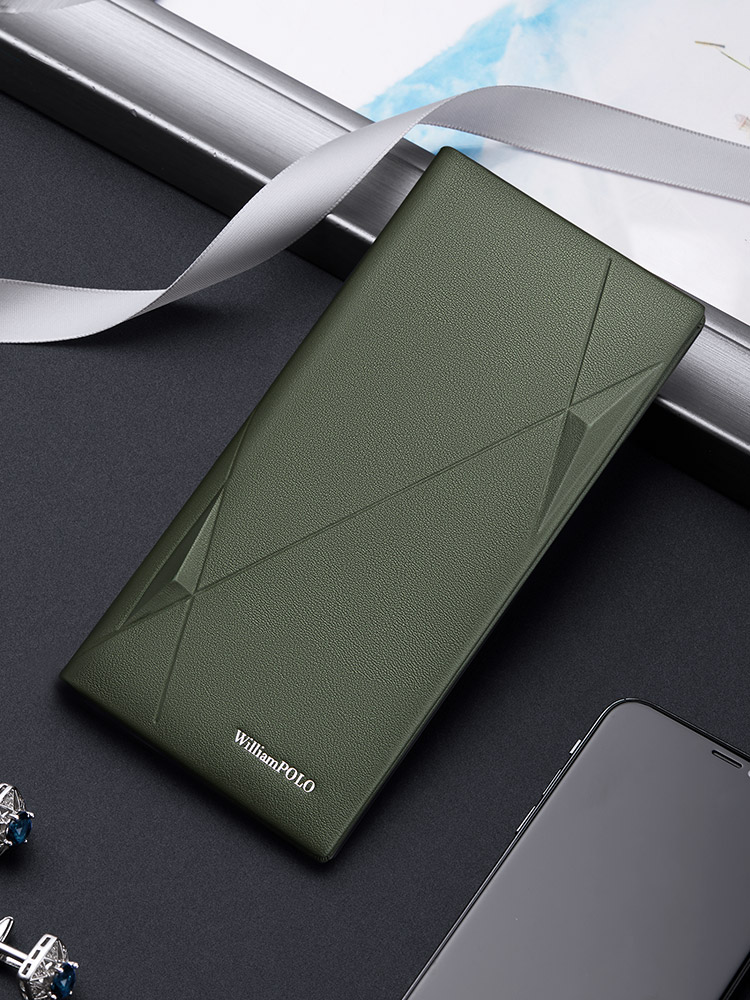 英皇保罗真皮钱包长款超薄男士多卡位皮夹商务时尚软牛皮卡包银包