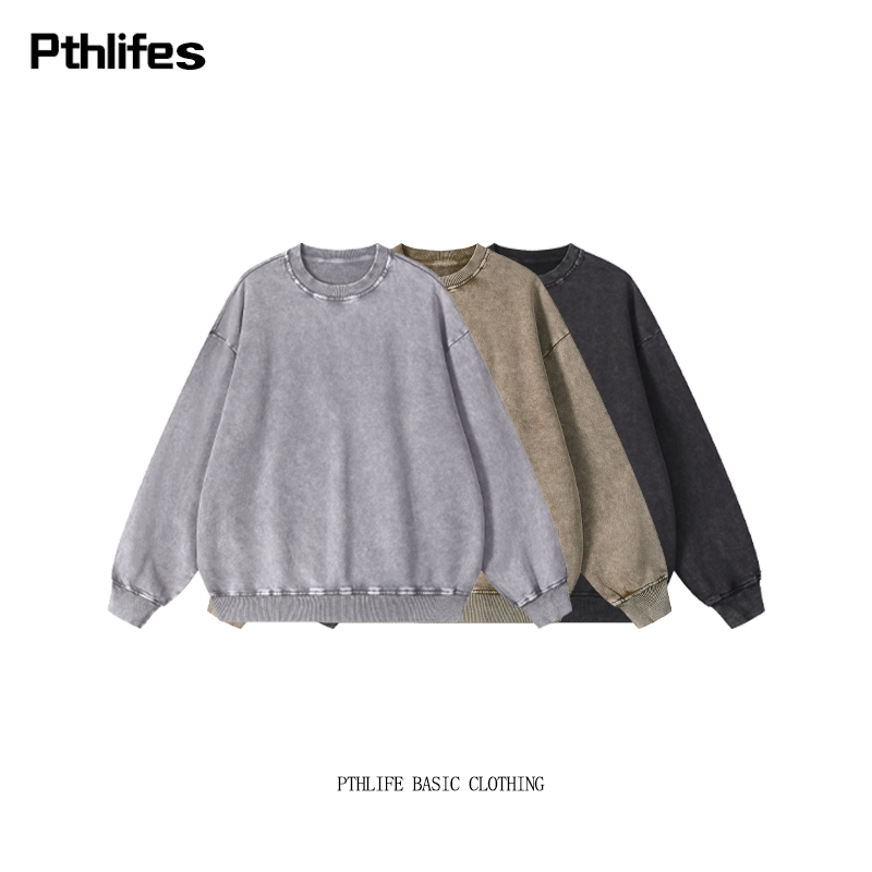 Pthlifes 秋冬爆款雪花工艺圆领卫衣 宽松韩系慵懒风百搭休闲上衣