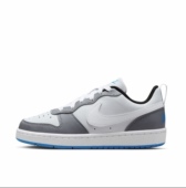 耐克舒适休闲低帮儿童板鞋 白灰青少年DV5456 019轩