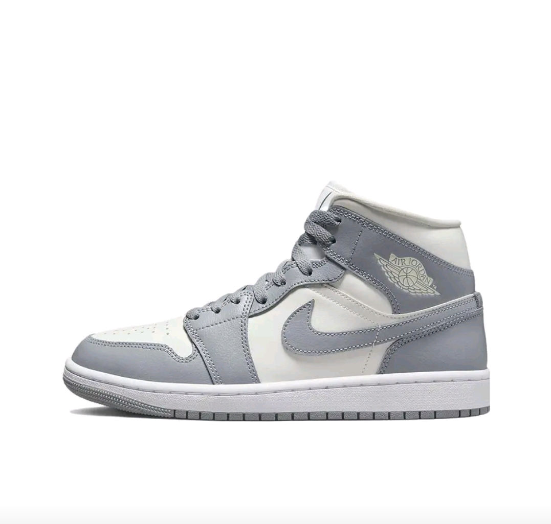 耐克Air Jordan 1 Mid AJ1烟灰复古女鞋中帮篮球鞋BQ6472-115博隆