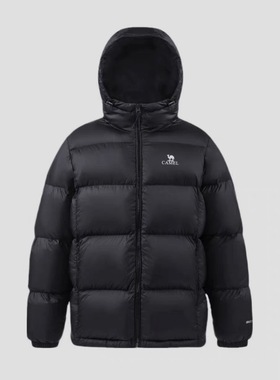 CAMEL骆驼 拉链连帽百搭休闲运动羽绒 M34CR07674B 男女同款 LL仓