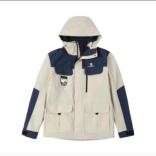 Camel 三合一加绒加厚连帽登山工装冲锋衣 A1W231107浙江82仓