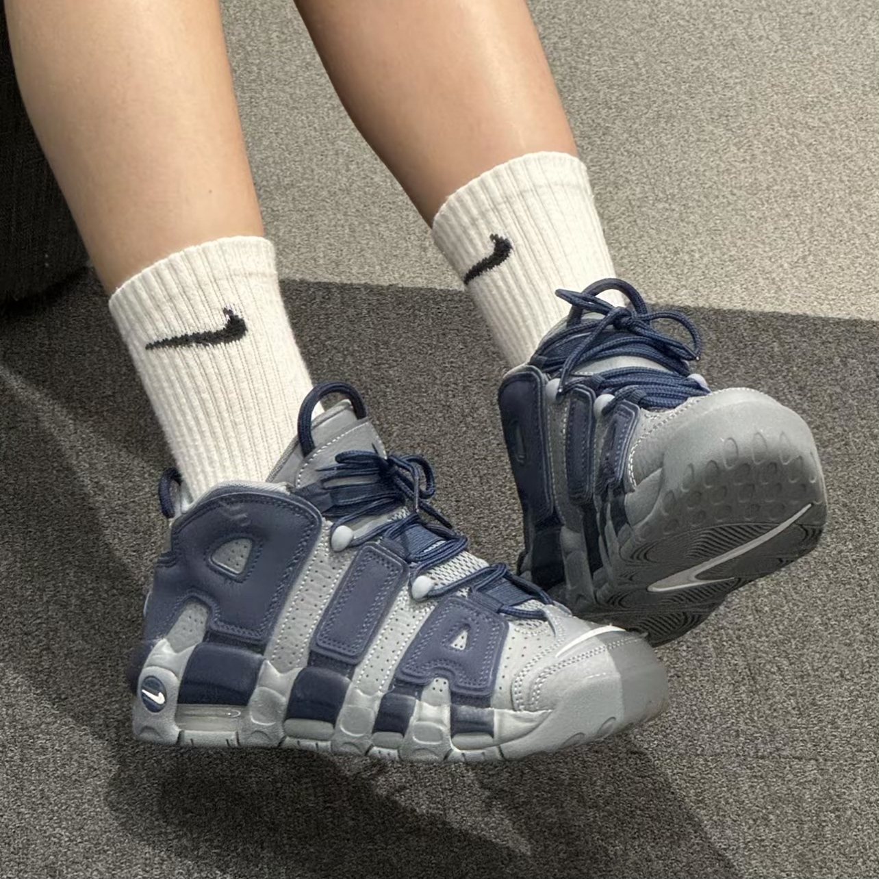 Air More Uptempo96Cool Grey Midnight Navy 415082-009杭州12仓