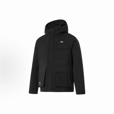 安徽26仓 李宁男子运动潮流系列鸭绒短羽绒服AYMU363