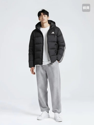 阿迪达斯羽绒服男子厚外套25春季新款KH3987  QS仓
