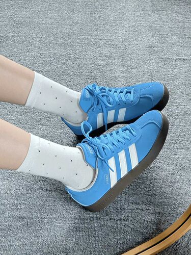 adidas VL Court轻便减震耐磨防滑轻运动板鞋德训鞋JI0496飞