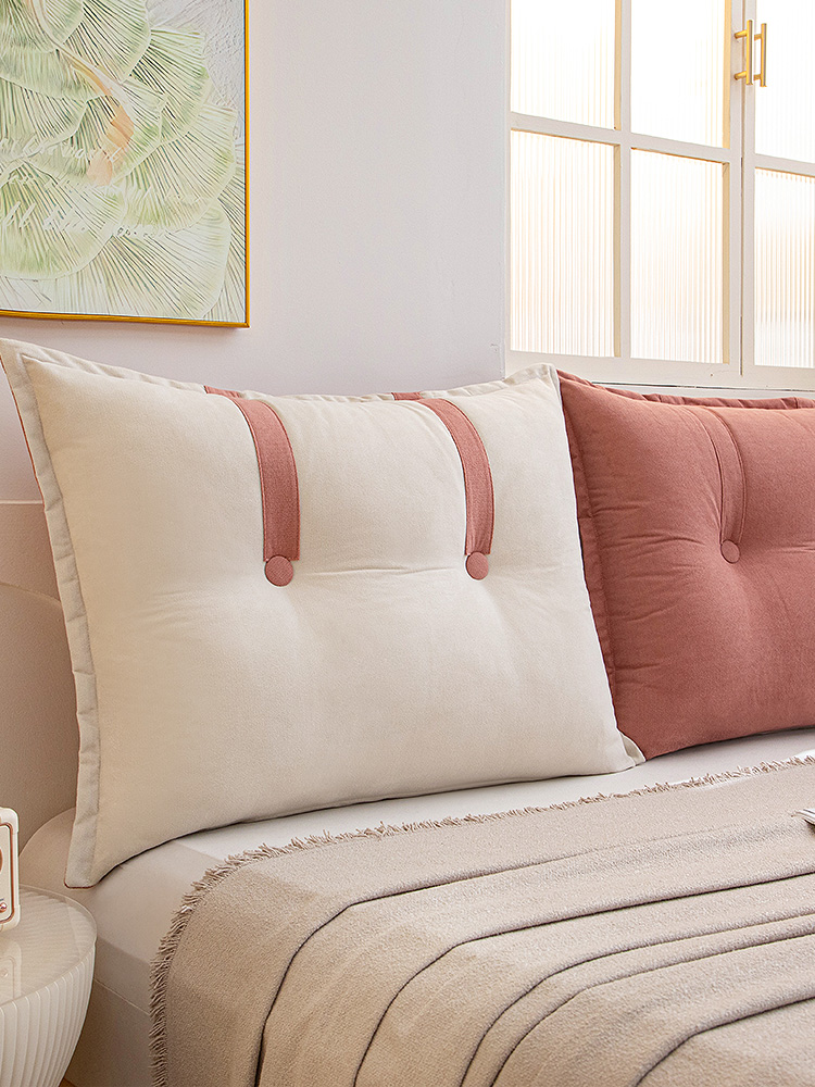简约床头靠垫靠枕软包拼色床上大靠背榻榻米沙发卧室护腰可拆洗新