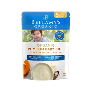 Bellamys贝拉米米粉5 米粉南瓜口味宝宝辅食婴幼儿米糊 24年10月