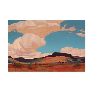 Johnson复刻艺术画背靠山风景装 Allen Brett 饰画芯 特惠捡漏