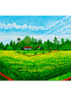 【特惠捡漏】插画Prairie复刻艺术版画治愈田园风景绿色装饰画芯