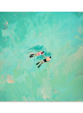 【捡漏合集】Nina Brooke复刻艺术版画蓝绿色大海景游泳装饰画芯