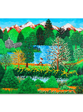 【捡漏合集】插画师Prairie复刻艺术版画绿色治愈系卡通装饰画芯