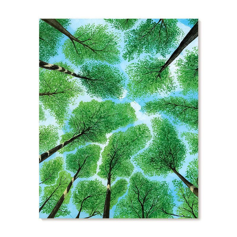 【特惠捡漏】Park Hye插画师复刻艺术版画治愈系绿色树荫装饰画芯