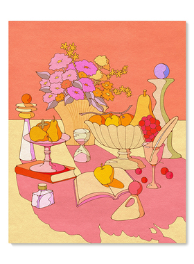 【特惠捡漏】Asami Watanabe多巴胺复刻艺术插画复古抽象装饰画芯