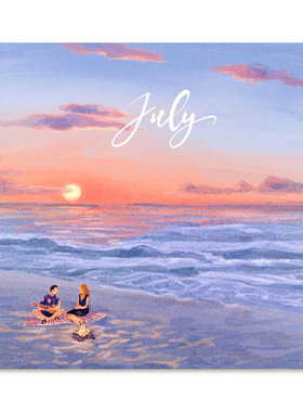 【特惠捡漏】插画师Subin复刻艺术版画海边情侣日落风景装饰画芯