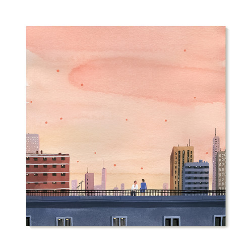 【特惠捡漏】插画师Seula Yi复刻艺术版画治愈系风景情侣装饰画芯
