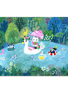 【特惠捡漏】插画师北岸由美复刻艺术版画治愈猫咪儿童房装饰画芯