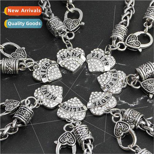 Europe family members bracelet mom best friends alloy diamon