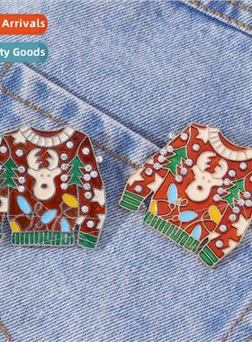 Europe Christmas new brooch flag Christmas e sleigh Christma